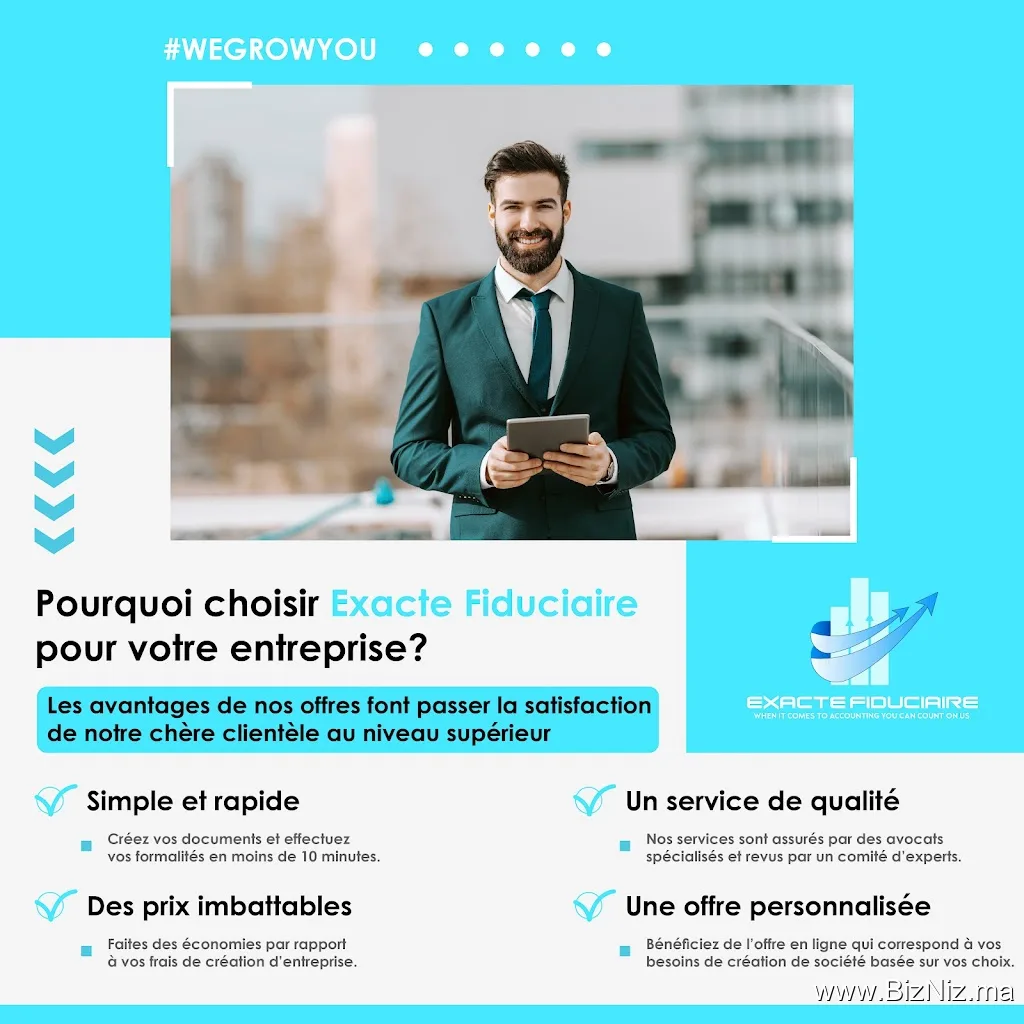 EXACTE FIDUCIAIRE | Fiduciaire comptable Had soualem, Casablanca - création domiciliation Casablanca